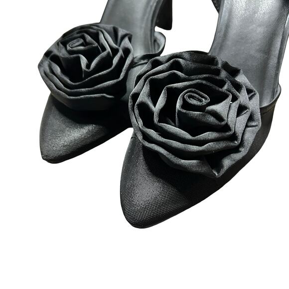 A NEW DAY Fleur Florette Slingback Heels Black - Picture 2 of 5